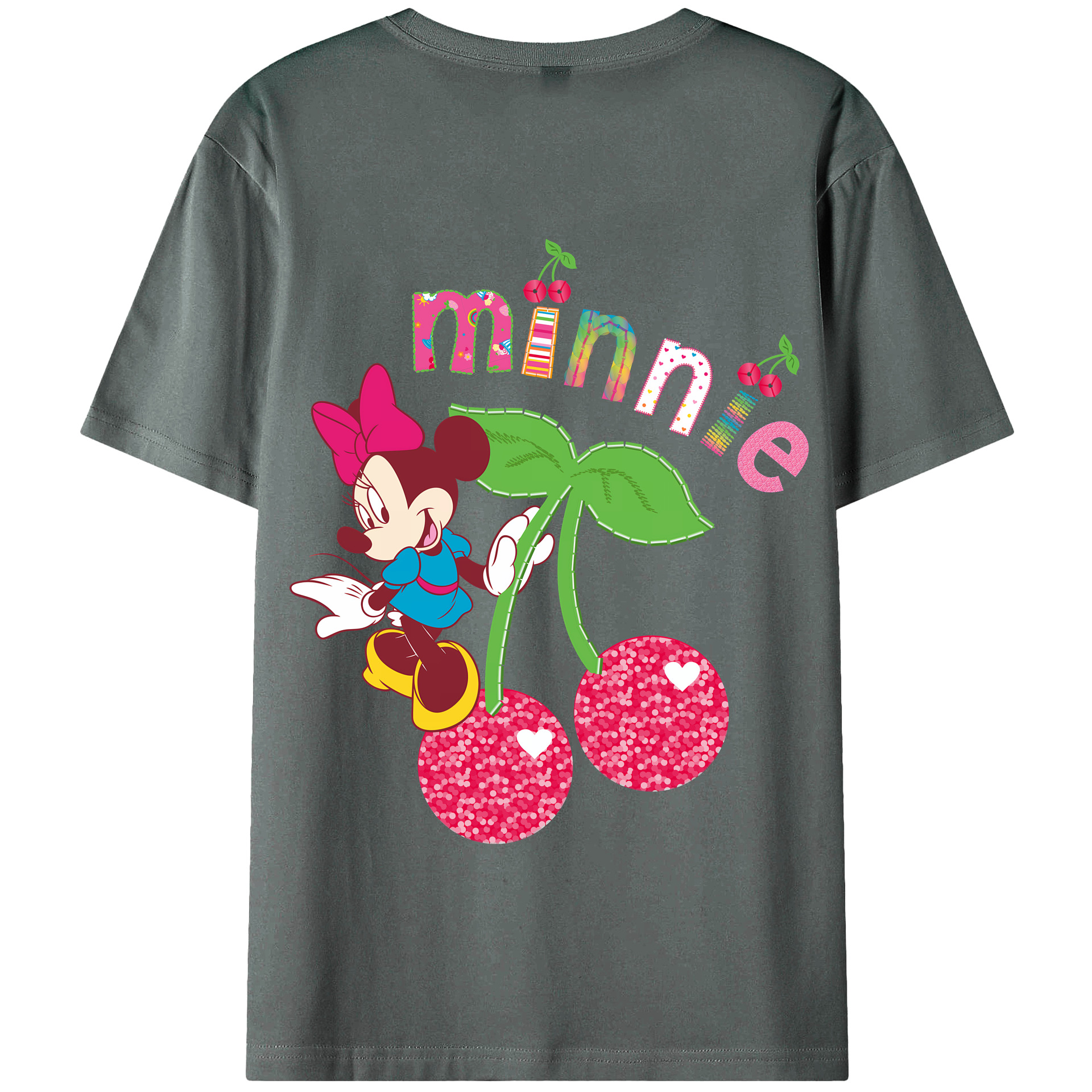 （画像用） ミッキーマウス Mickey Mouse 綿100％半袖Tシャツ（背面プリント）